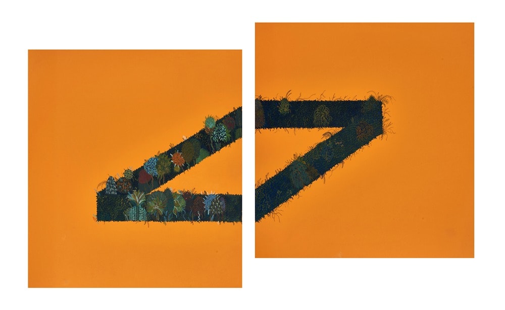 Wardha Shabbir, Siraat-e-Sajar- (2,3), Dyptich, 2017