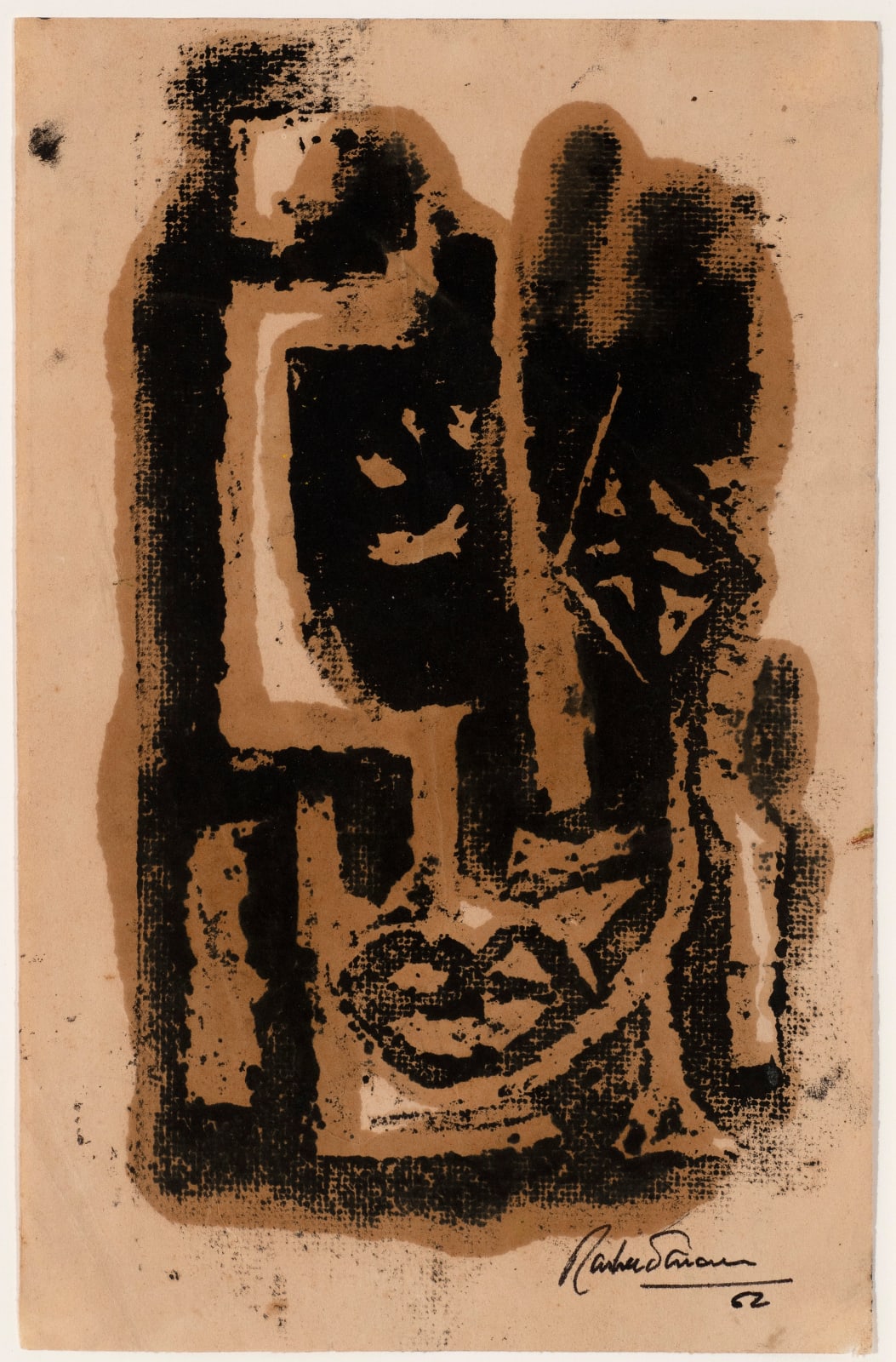 Rasheed Araeen, Untitled (Abstracted Head), 1962