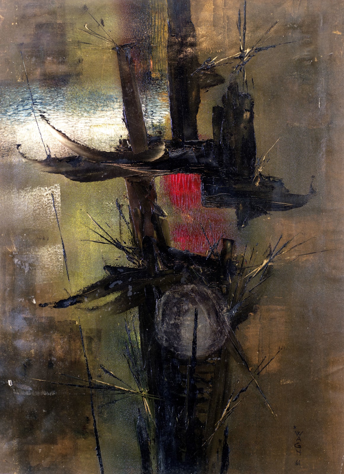 Ibrahim Wagh, Untitled (Abstract forms), 1961