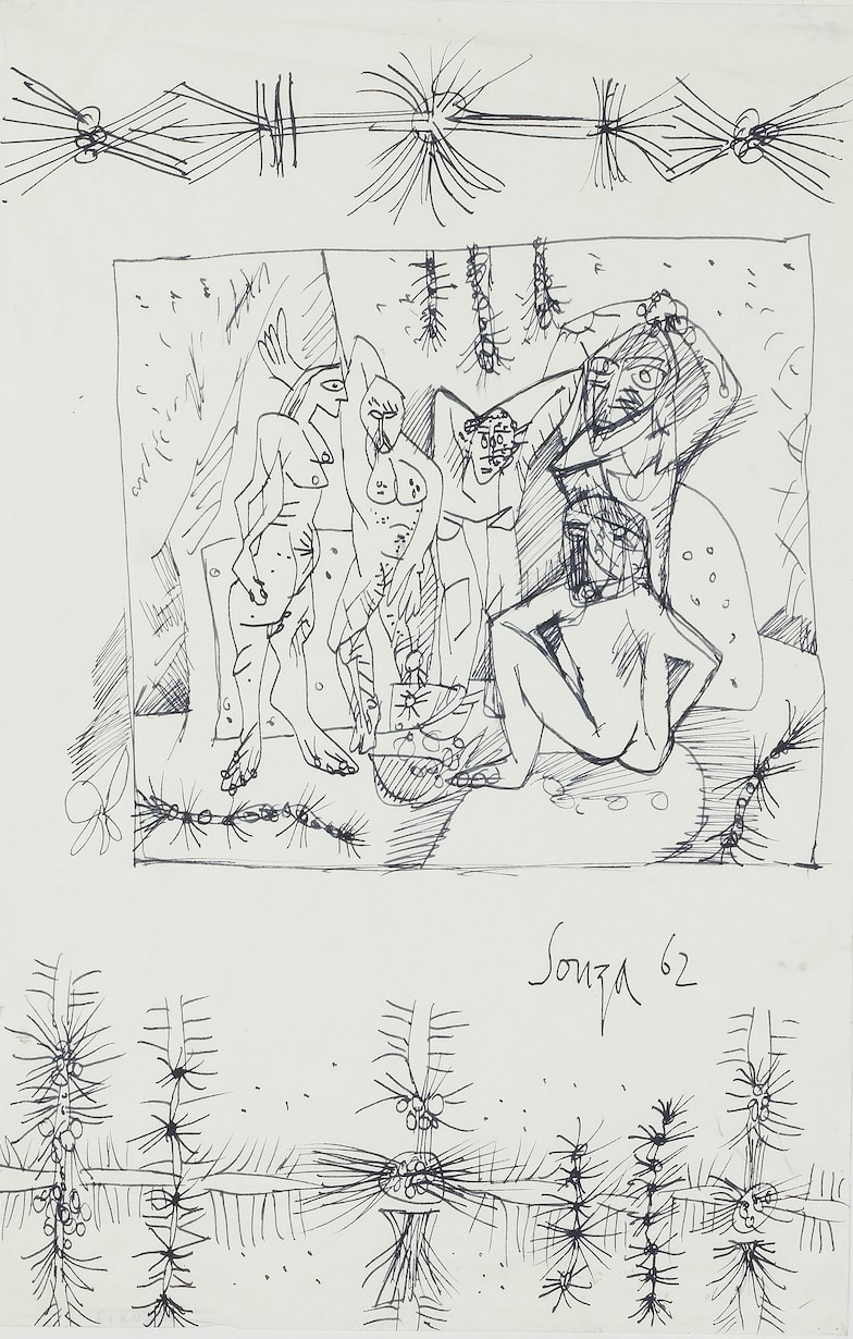 Francis Newton Souza, Untitled (Study for Young Ladies of Belsize Park), 1962