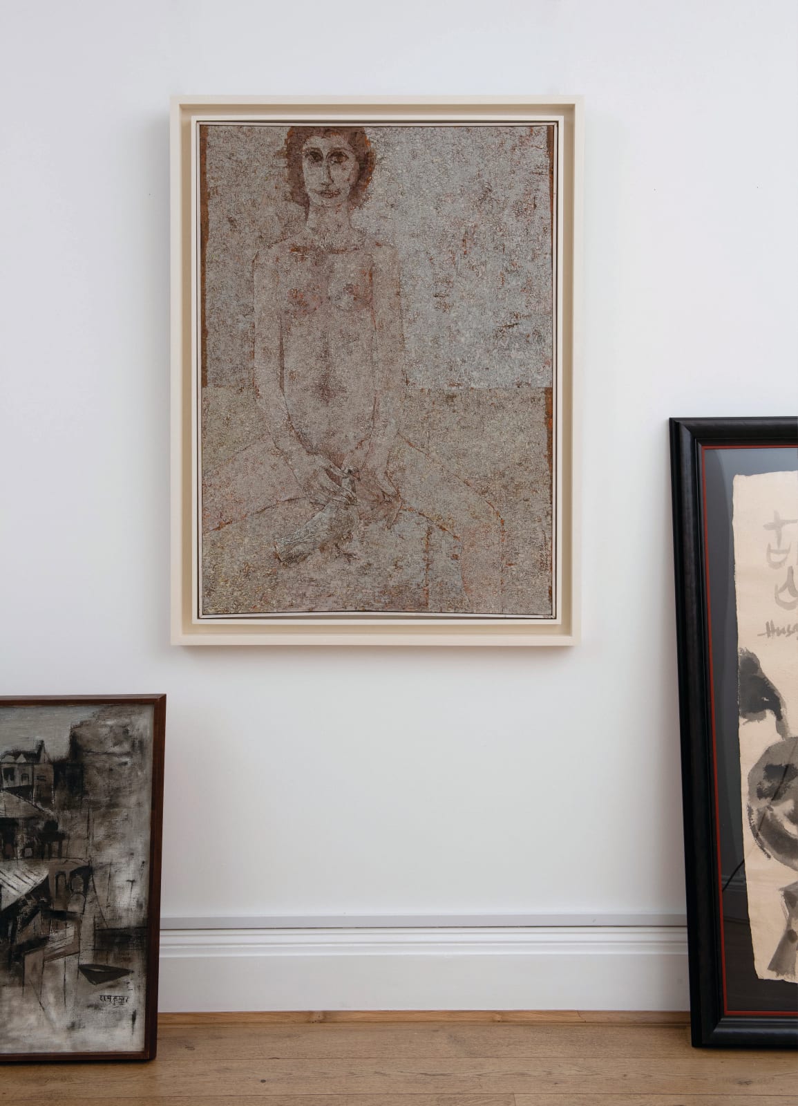 Jamil Naqsh, Untitled (Woman with Pigeon), 1974