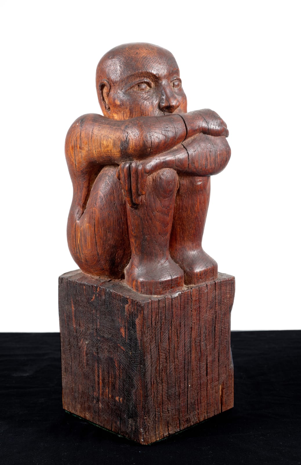 Ronald Moody, Crouched Male Figure, Carved Circa 1950-52.