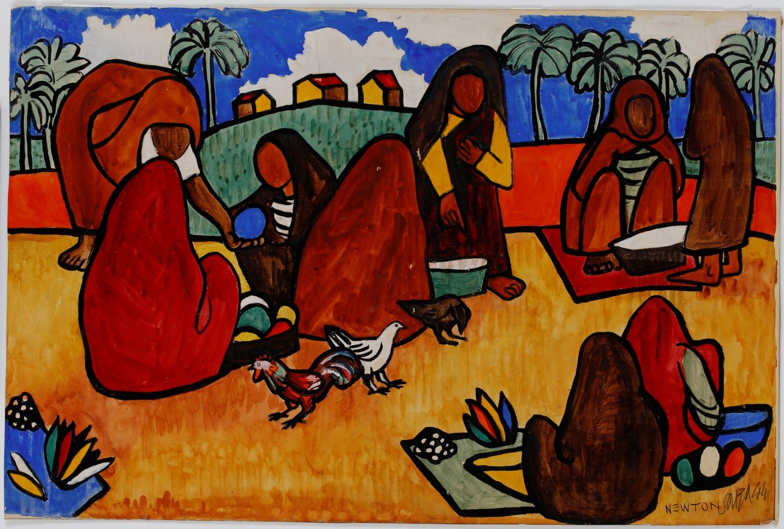 Francis Newton Souza, Goan peasants in the market, 1944