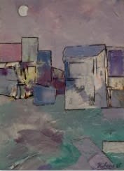 Lancelot Ribeiro, Untitled (Townscape with Moon), 1964