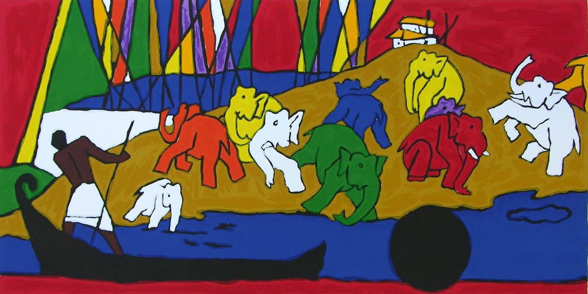 Maqbool Fida Husain, Thekadi (Folklore Kerala series), c. 2010