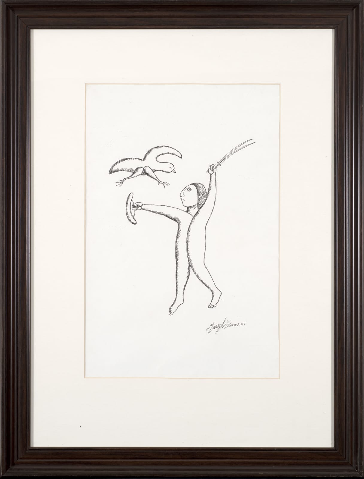 Manjit Bawa, Untitled (Figure battling Eagle), 1999