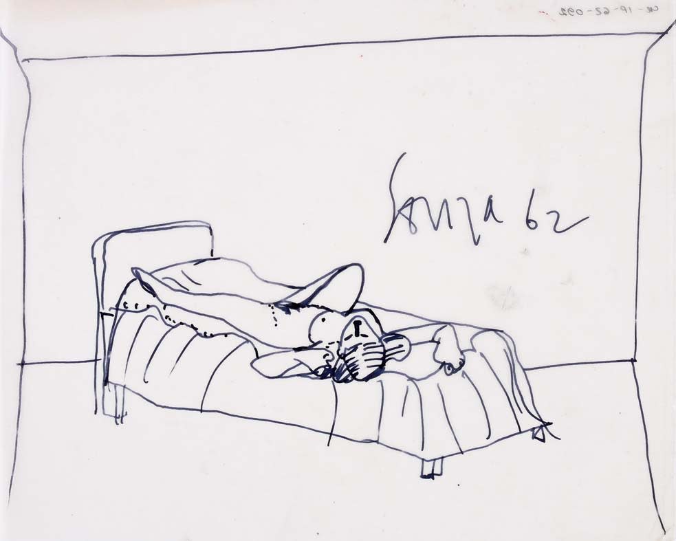 Francis Newton Souza, Untitled (Nude on Bed), 1962