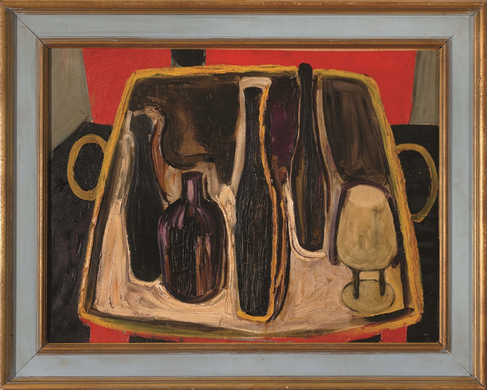 Sadanand K. Bakre, Untitled (Still Life with Bar Tray), 1961