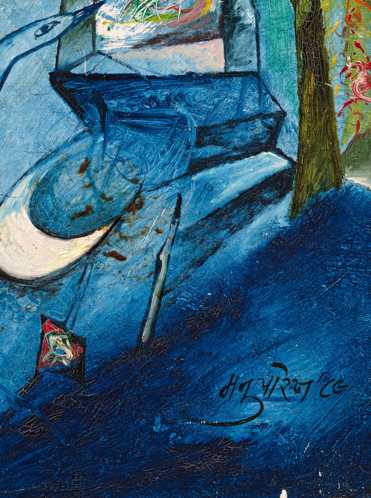 Manu Parekh, Untitled (Blue Landscape with Birds), 1988 Crica