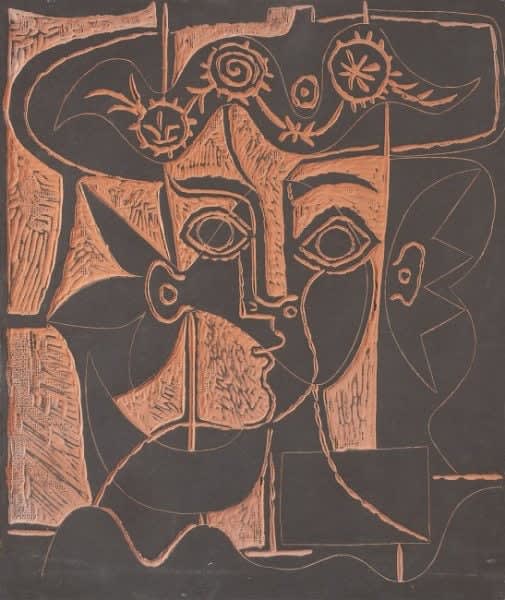 Pablo Picasso, Grand Tête de Femme au Chapeau Orné (Ramié 518), 1964
