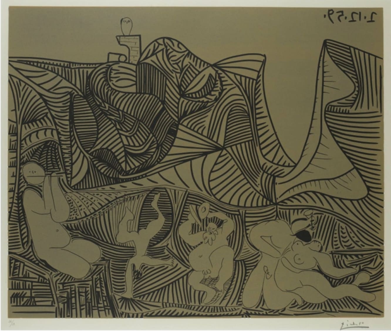 Pablo Picasso, Bacchanale au Hibou (bloch 938), 1959