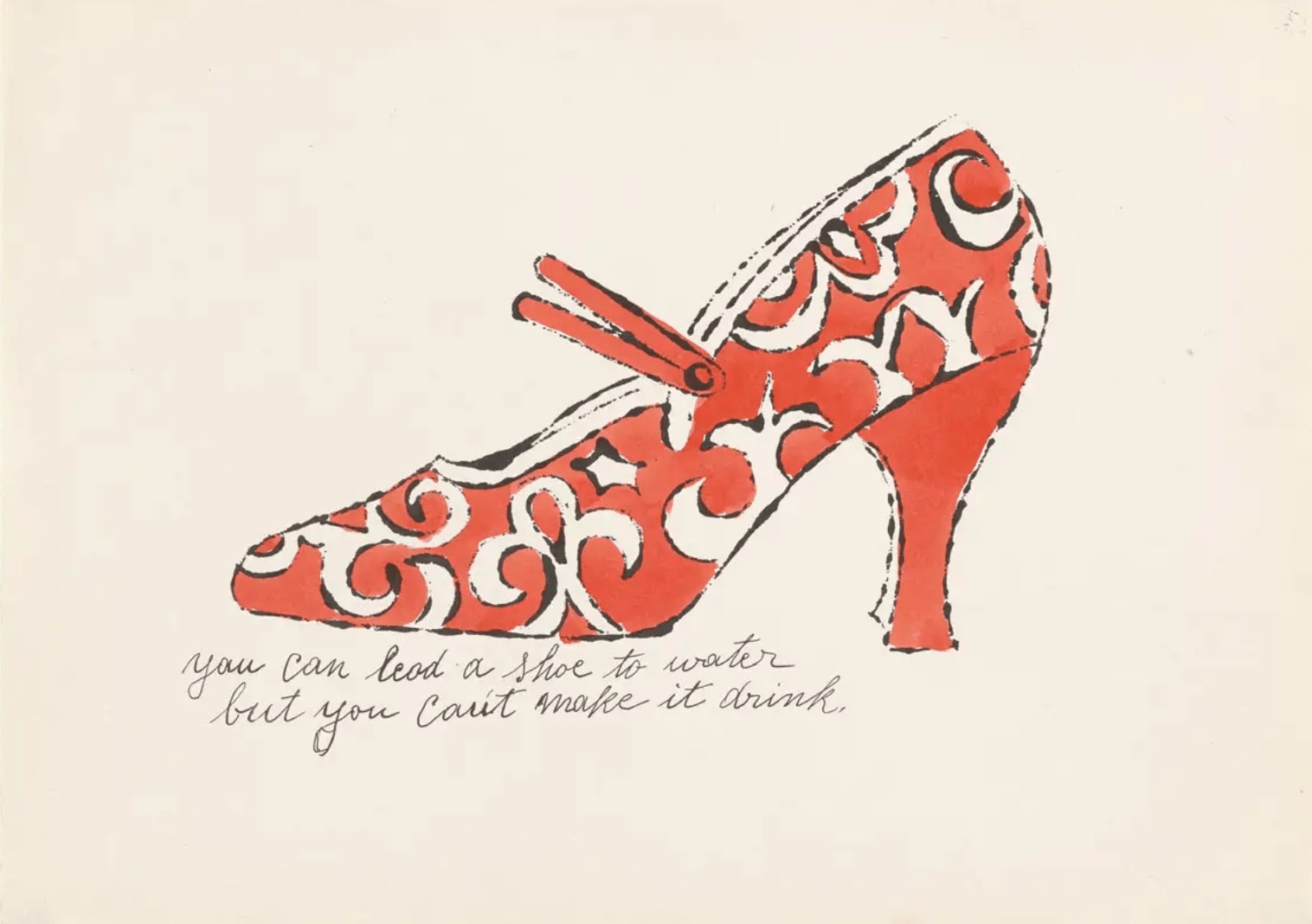 Andy Warhol, You Can Lead A Shoe To Water F.S. IV 83A, from A La Recherche Du Shoe Perdu, 1955