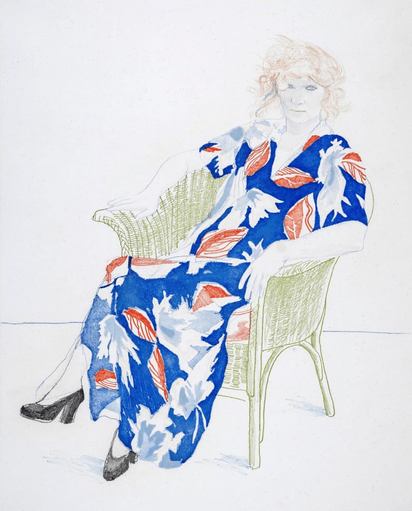 David Hockney, Celia In A Wicker Chair, 1974
