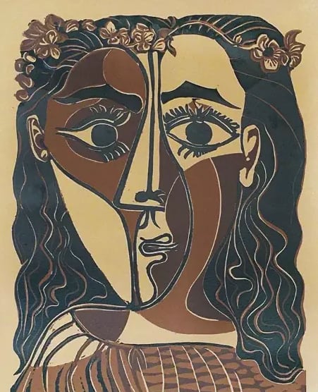 Pablo Picasso, Petite Tête de Femme Couronnée, `962