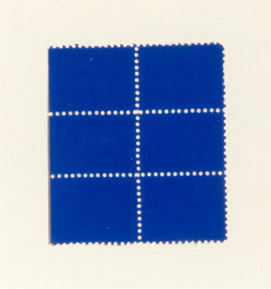 Yves Klein, Untitled (IKB Stamps), 1958