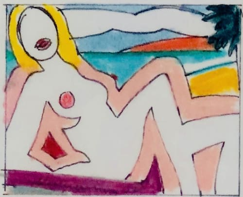 Tom Wesselmann, Study For Seated Sunset Nude II , 2002