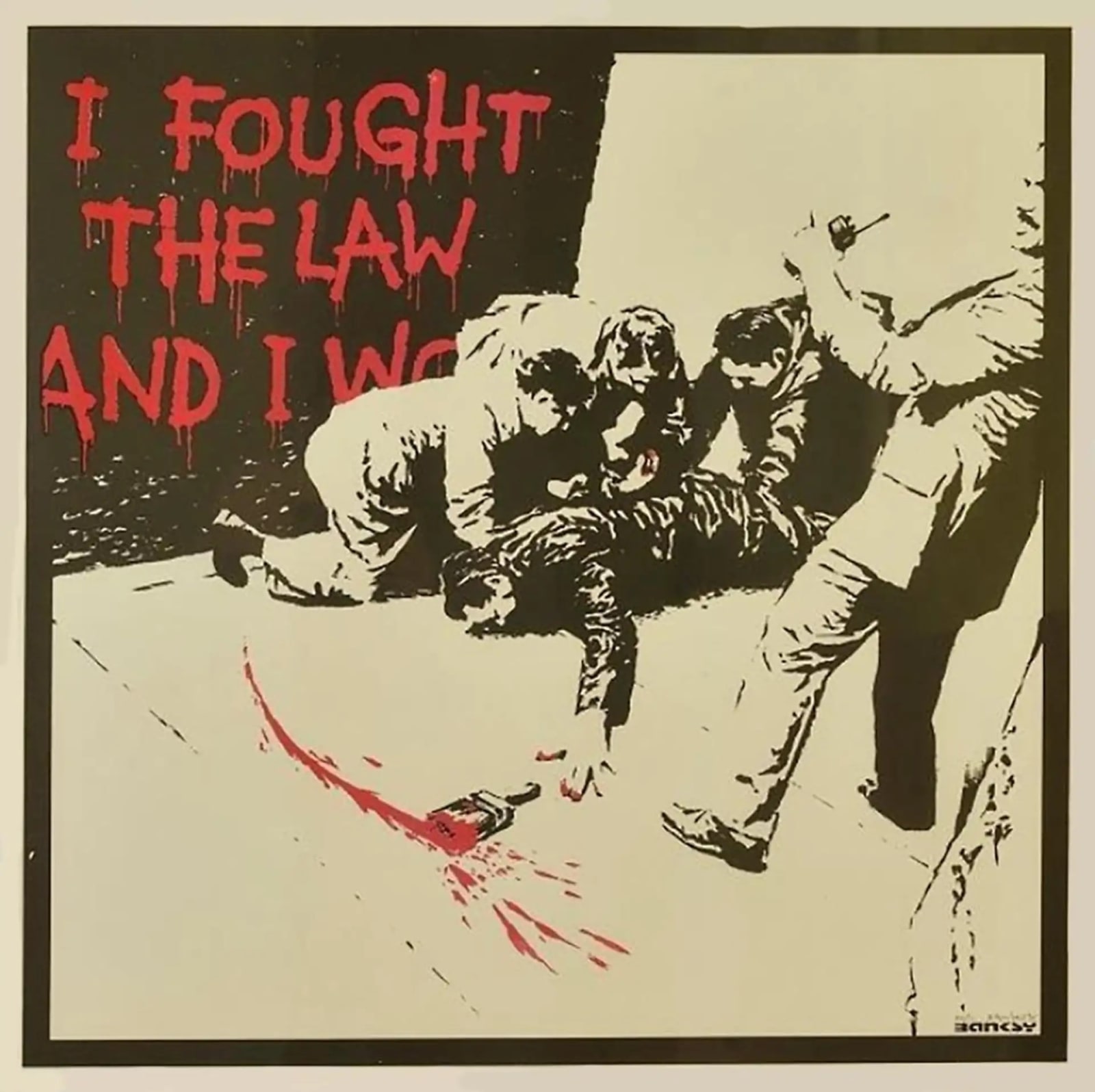 爆買い豊富なバンクシー　リトグラフ　[I Fought The Law]　50×70cm 26/150　サイン、COAあり　POW 石版画、リトグラフ