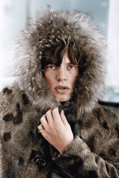 Terry O'Neill, Mick Jagger in a Fur Parka, Colorized, 1964