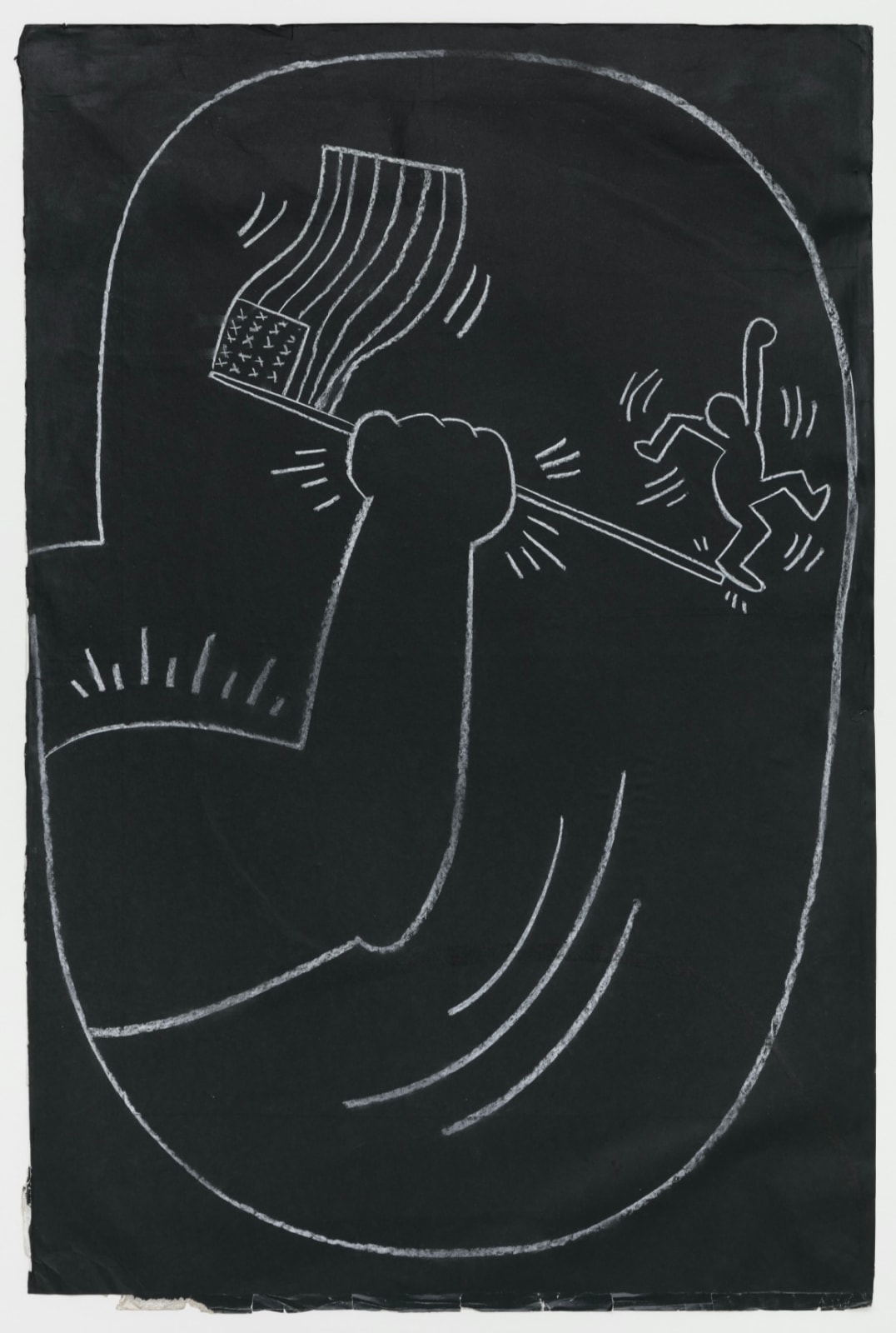 Keith Haring, Untitled Subway Drawing (American Flag), ca . 1981 - 1982
