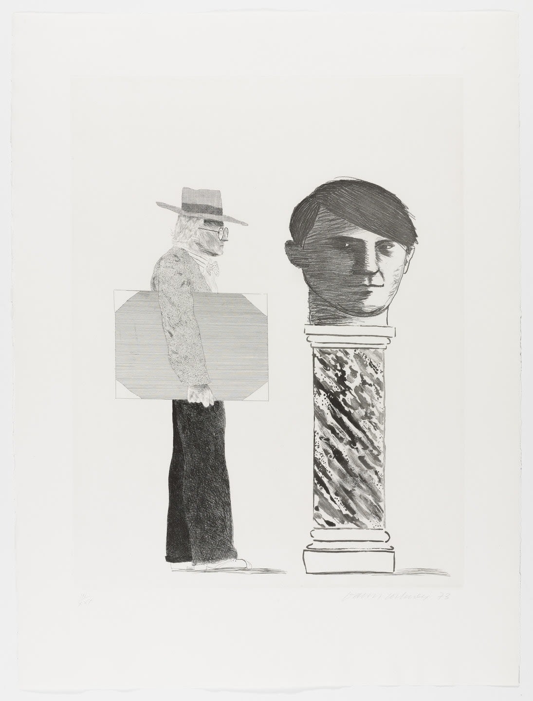 David Hockney, The Student, Homage to Picasso, 1973