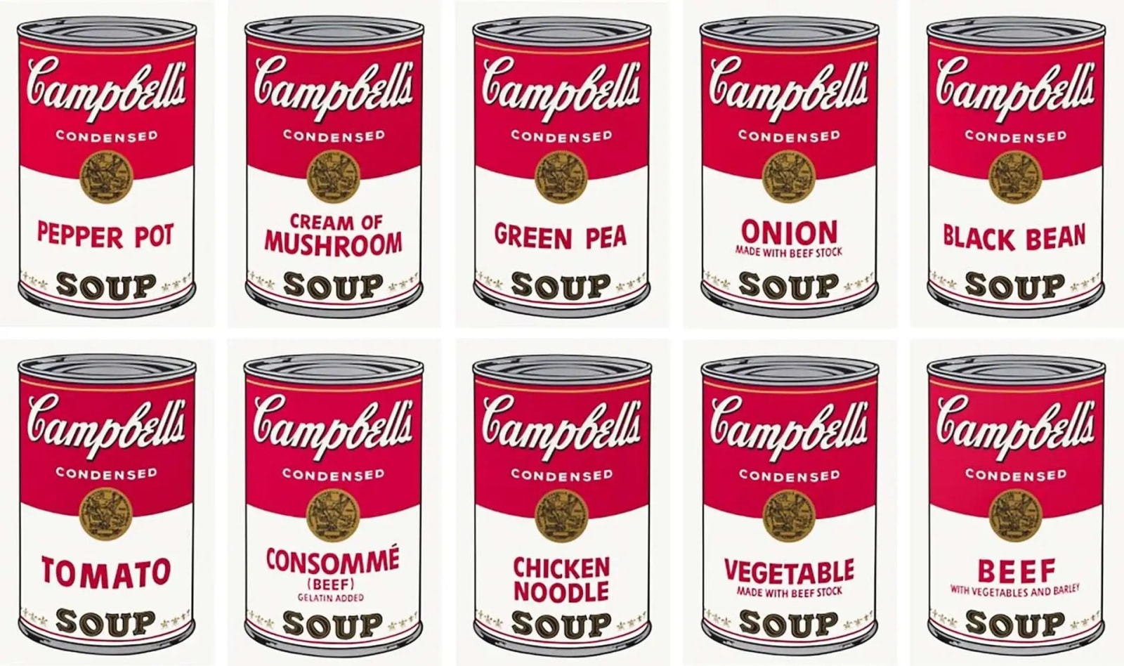 Andy Warhol, Campbell's Soup I F.S. II 44 - 53 (Complete Portfolio), 1968