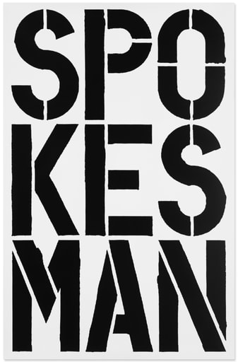 Christopher Wool, Spokesman (Black Book), 1989