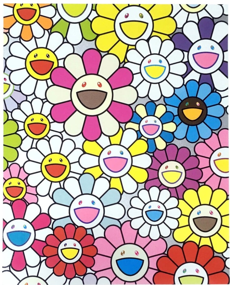 Takashi Murakami, Small Flowers Painting: Pink , Purple and Many Other Colors, 2019