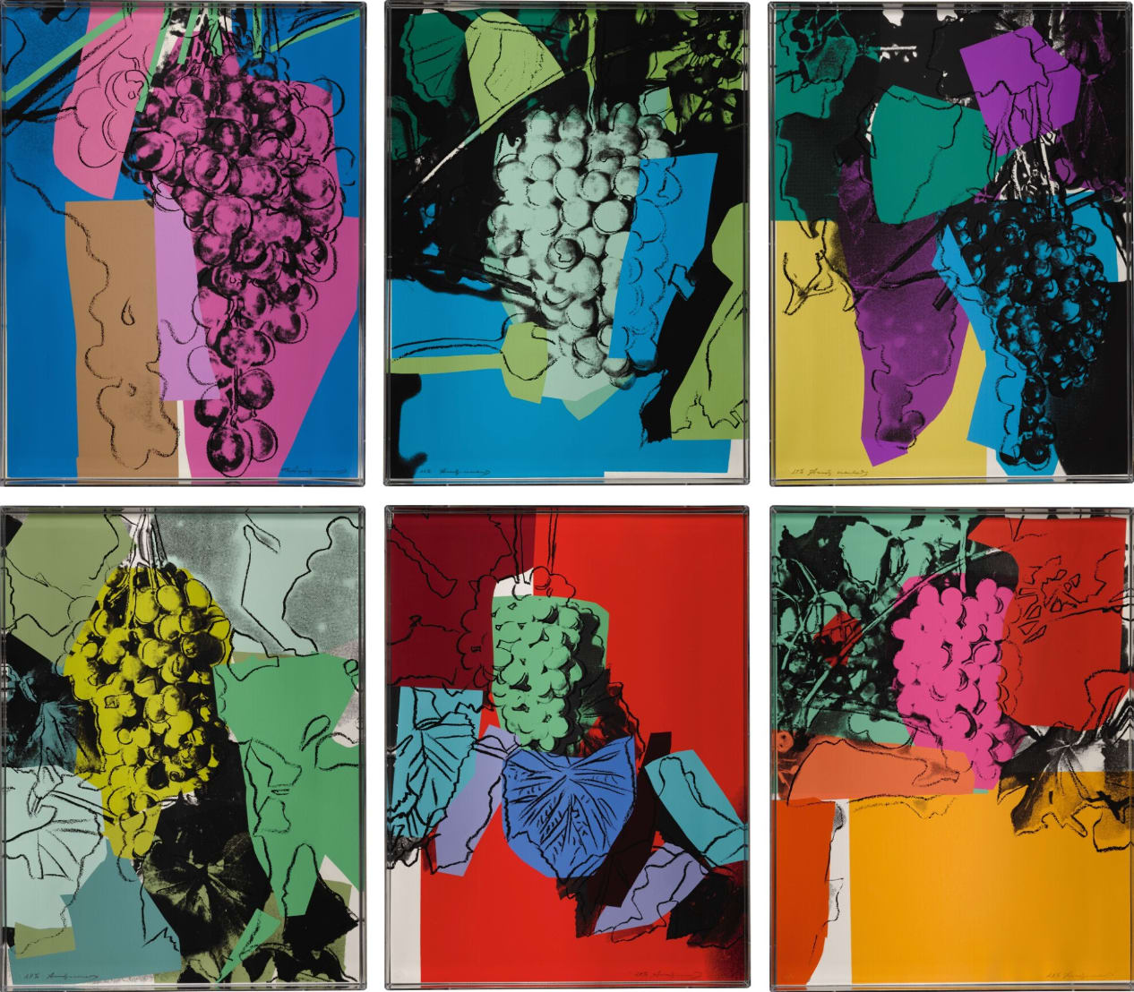 Andy Warhol, Grapes F.S. II 190-195 (Complete Portfolio), 1979