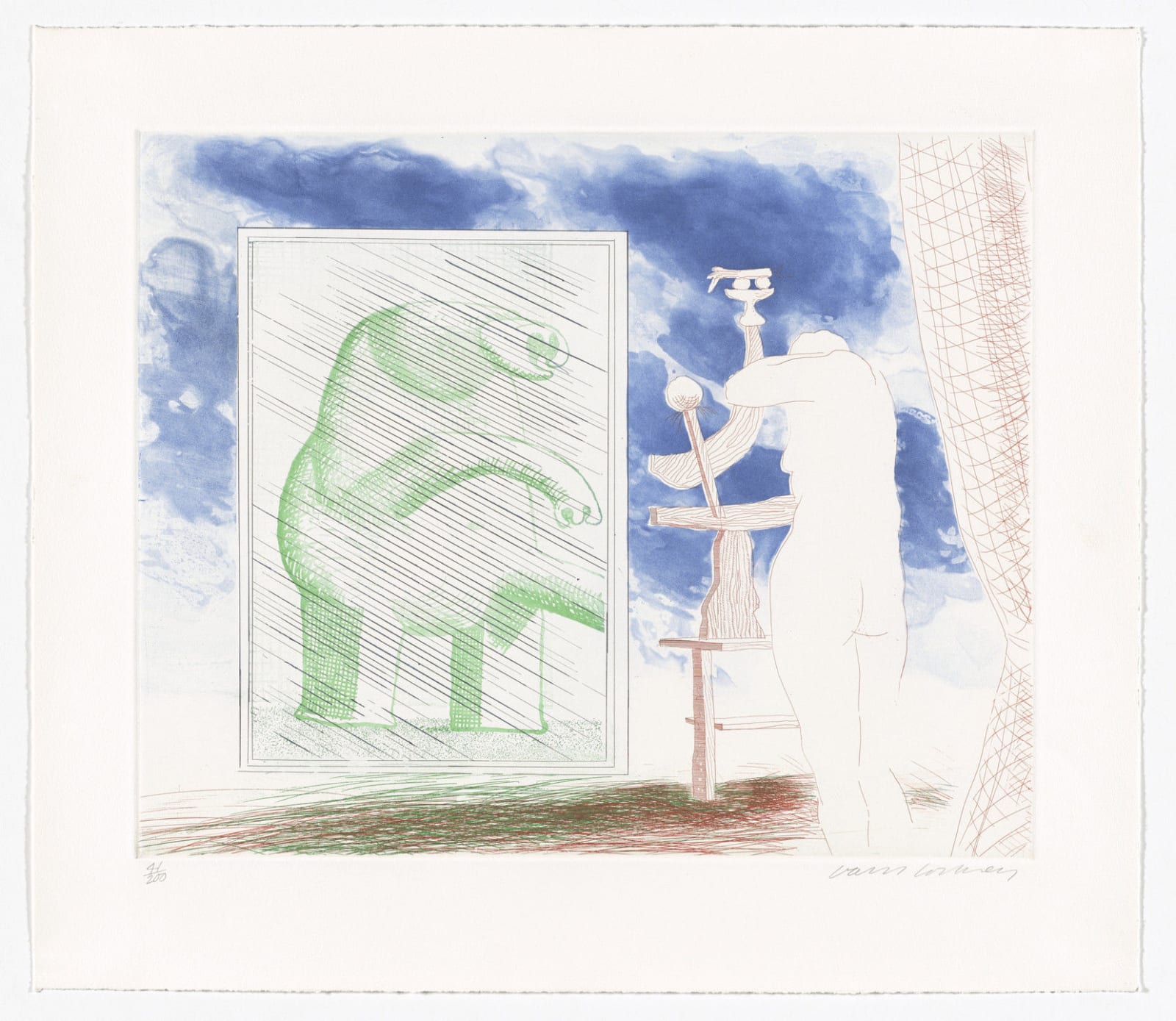 David Hockney, A Picture of Ourselves, 1976-77