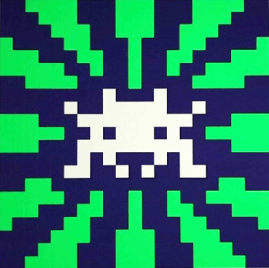 Invader, Sunset (Blue & Green), 2018