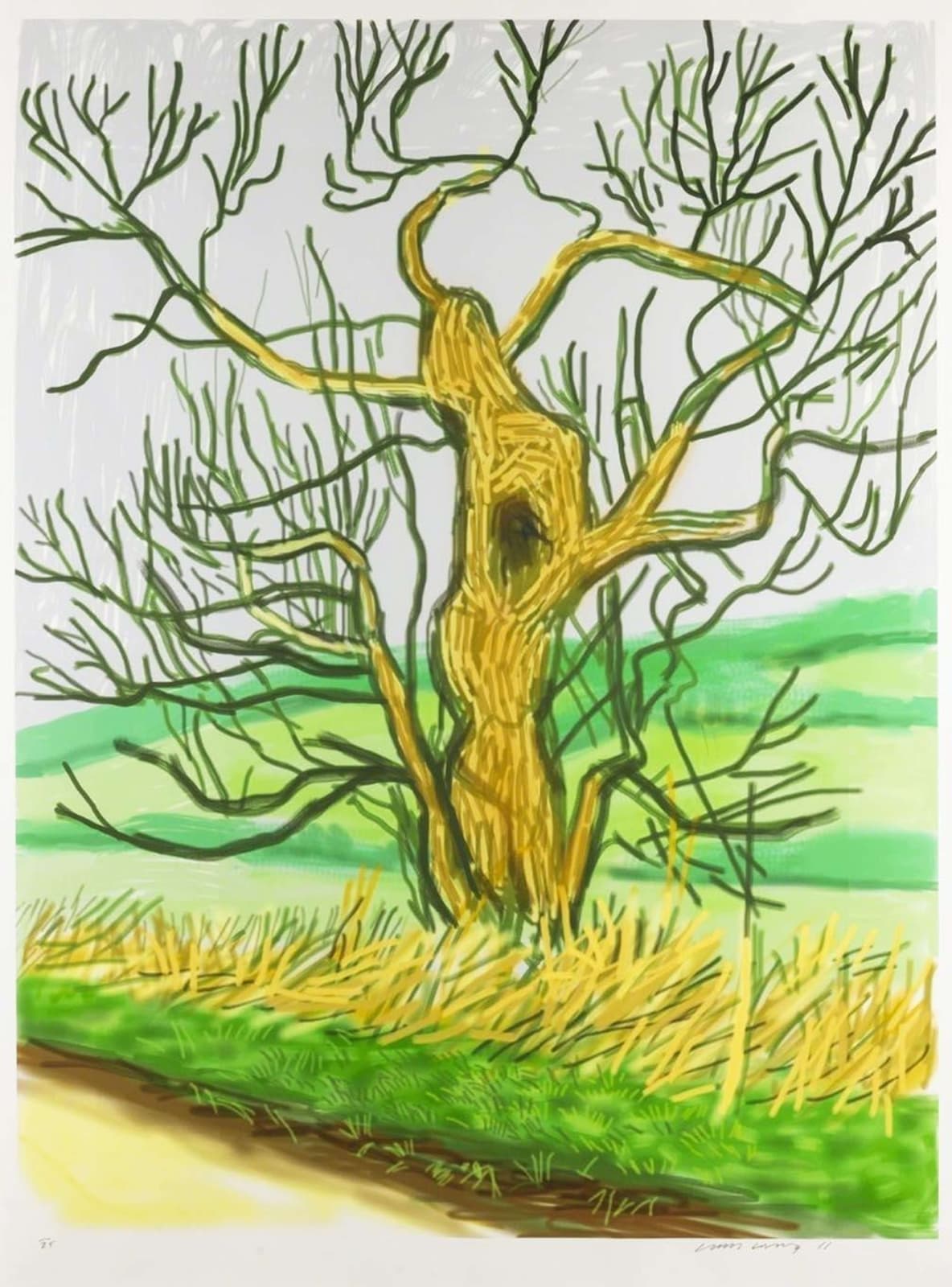 David Hockney, March 22nd, The Arrival of Spring in Woldgate, East Yorkshire, 2011