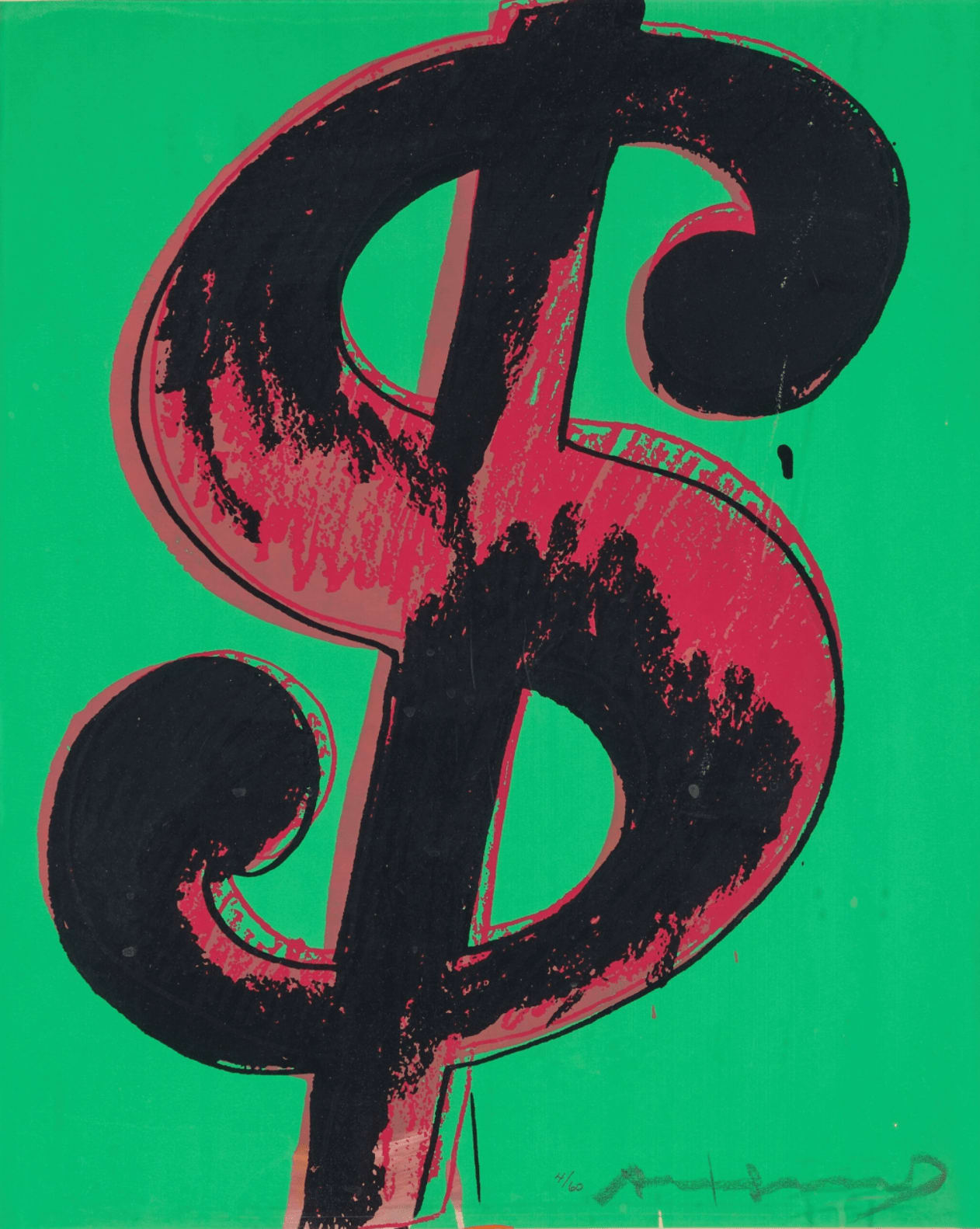 Andy Warhol, Dollar Sign F.S. II 279 Green , Black and Red, 1982