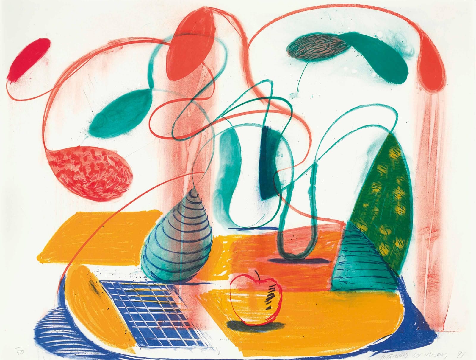 David Hockney, Table Flowable , 1991