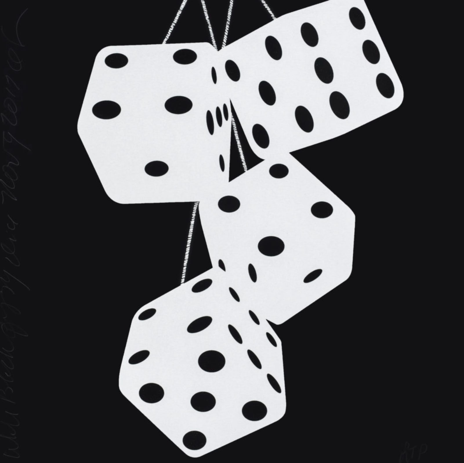 Donald Sultan, White Fuzzy Dice, Nov 9, 2017