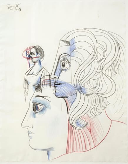 George Condo, Three Figures, 2018
