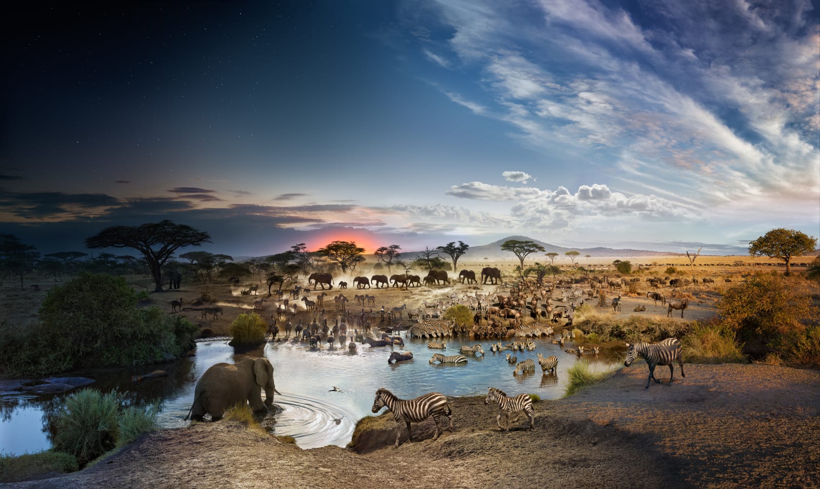 Stephen Wilkes, Serengeti National Park, Tanzania, Day to Night, 2015