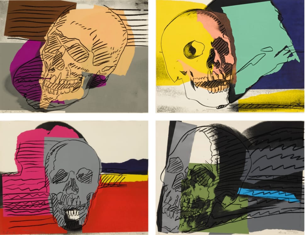 Andy Warhol, Skull F.S. II 157-160 (Complete Portfolio), 1976