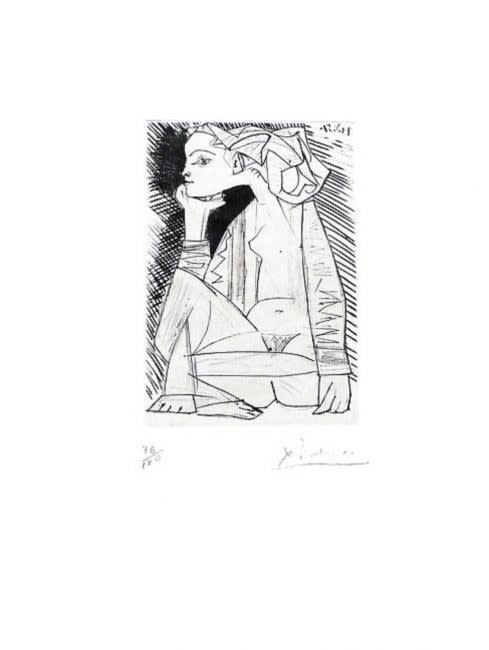 Pablo Picasso, Femme Assise en Tailleur, 1951
