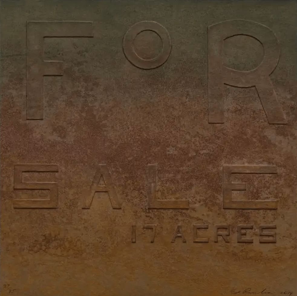 Ed Ruscha, For Sale 17 Acres, 2014