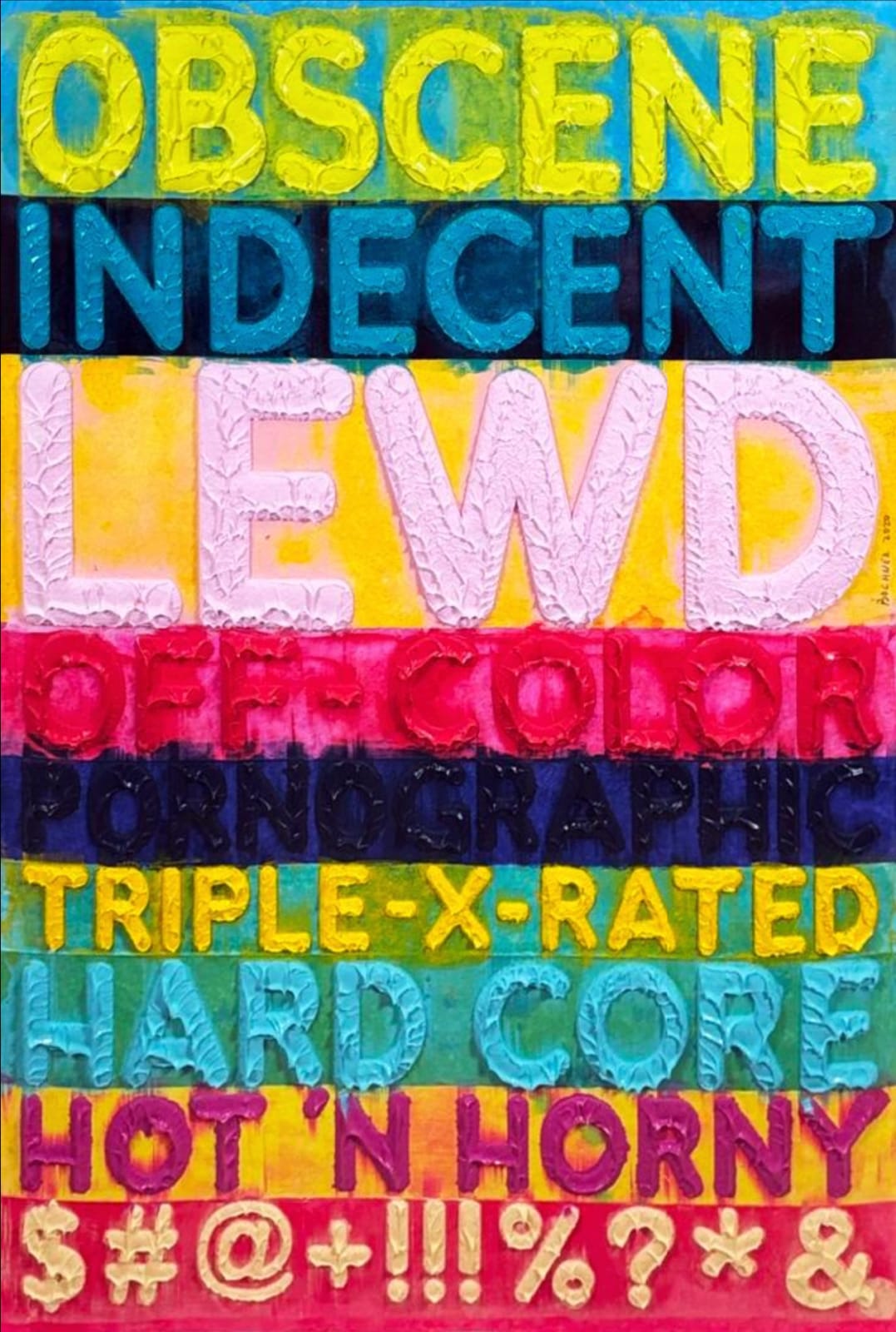 Mel Bochner, Obscene , 2020