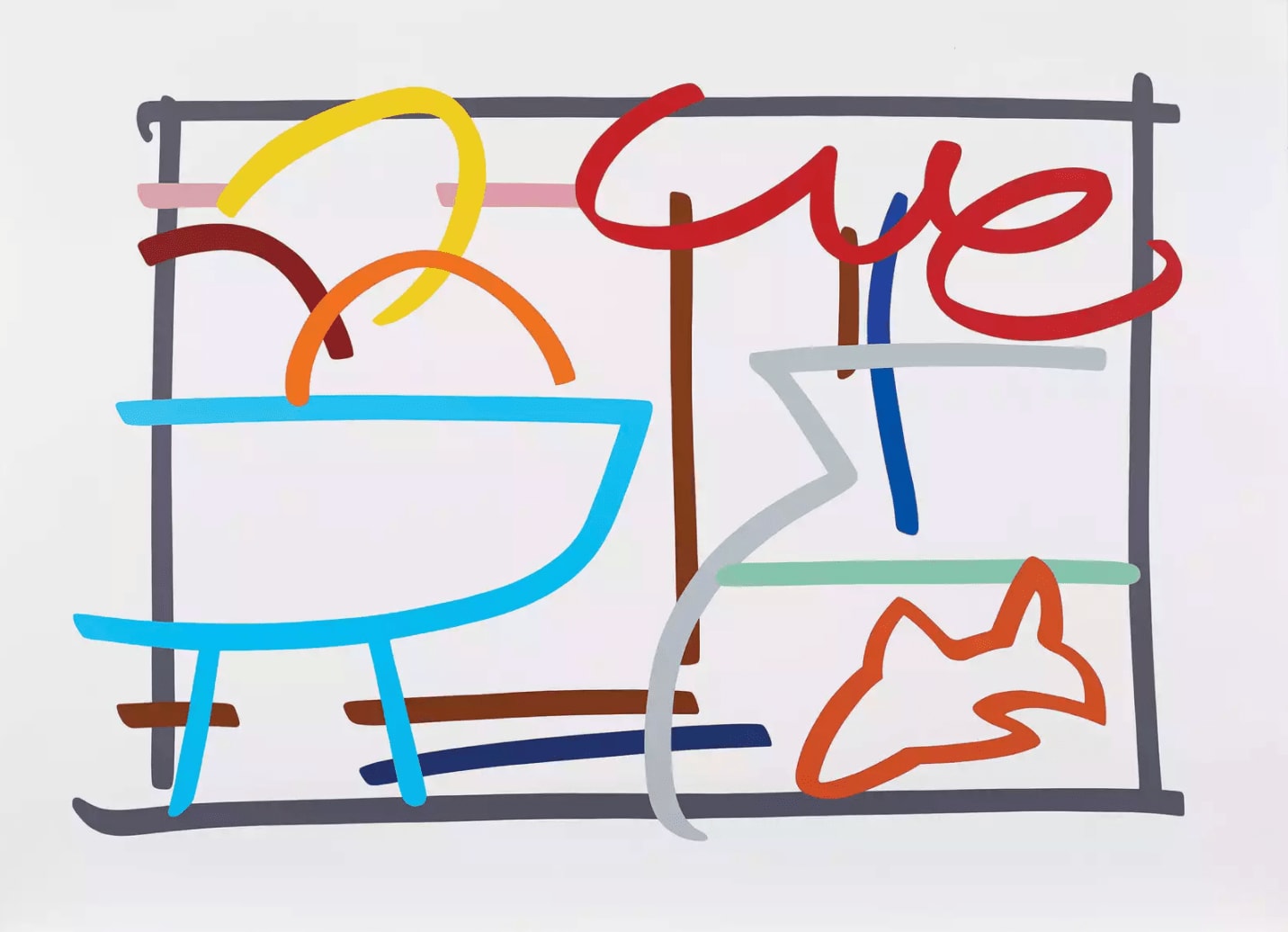 Tom Wesselmann, Fast Sketch Still Life With Fruit and Goldfish, 1989