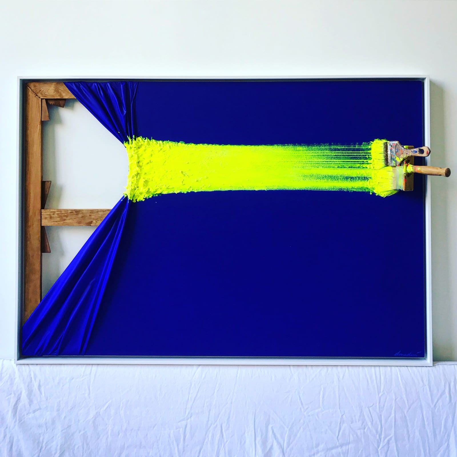 Jean-Paul Donadini, Brosse Arrêtée Neon Yellow Klein Blue, 2022