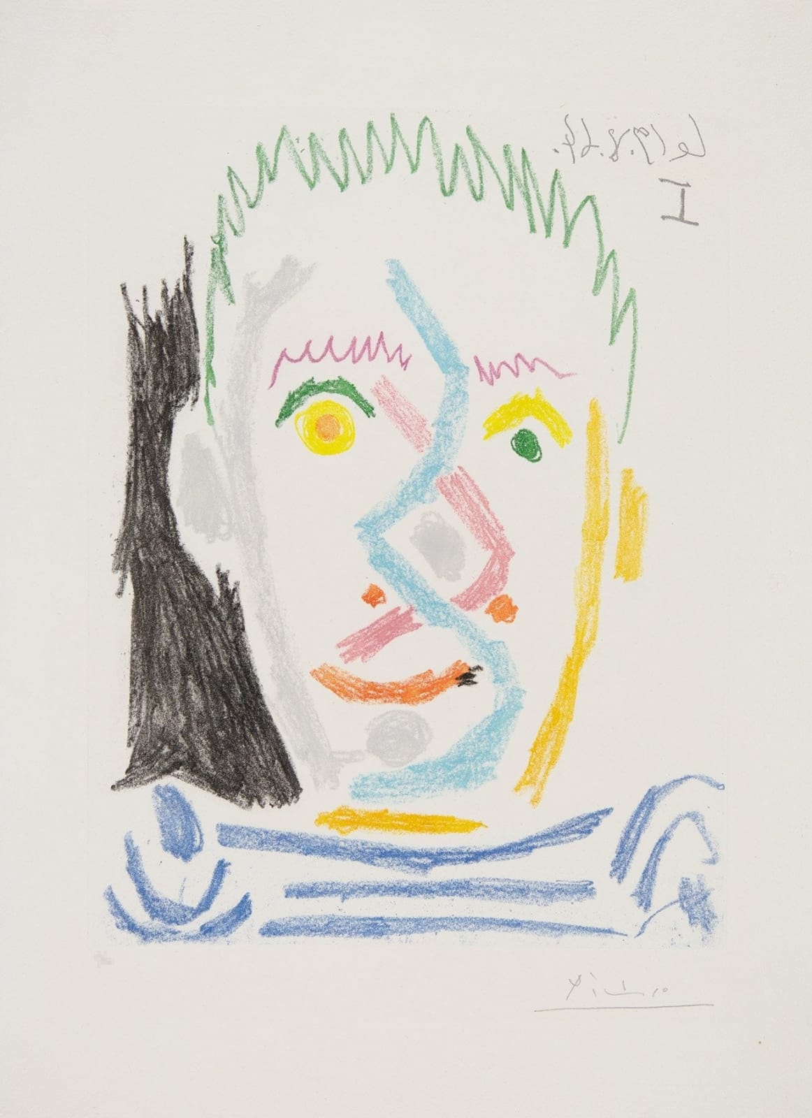 Pablo Picasso, Tête Homme au Maillot Rayé, 1964