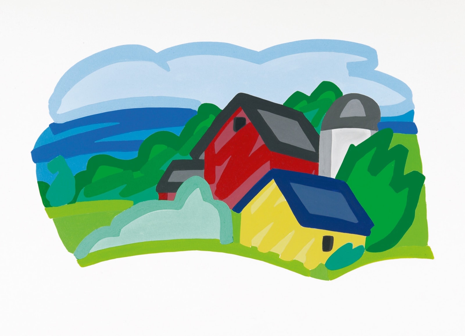 Tom Wesselmann, House and Barn In Distance, 1991