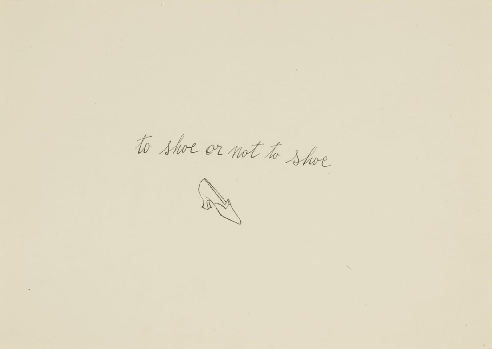 Andy Warhol, To Shoe Or Not To Shoe F.S. IV 74A, from A La Recherche Du Shoe Perdu, 1955