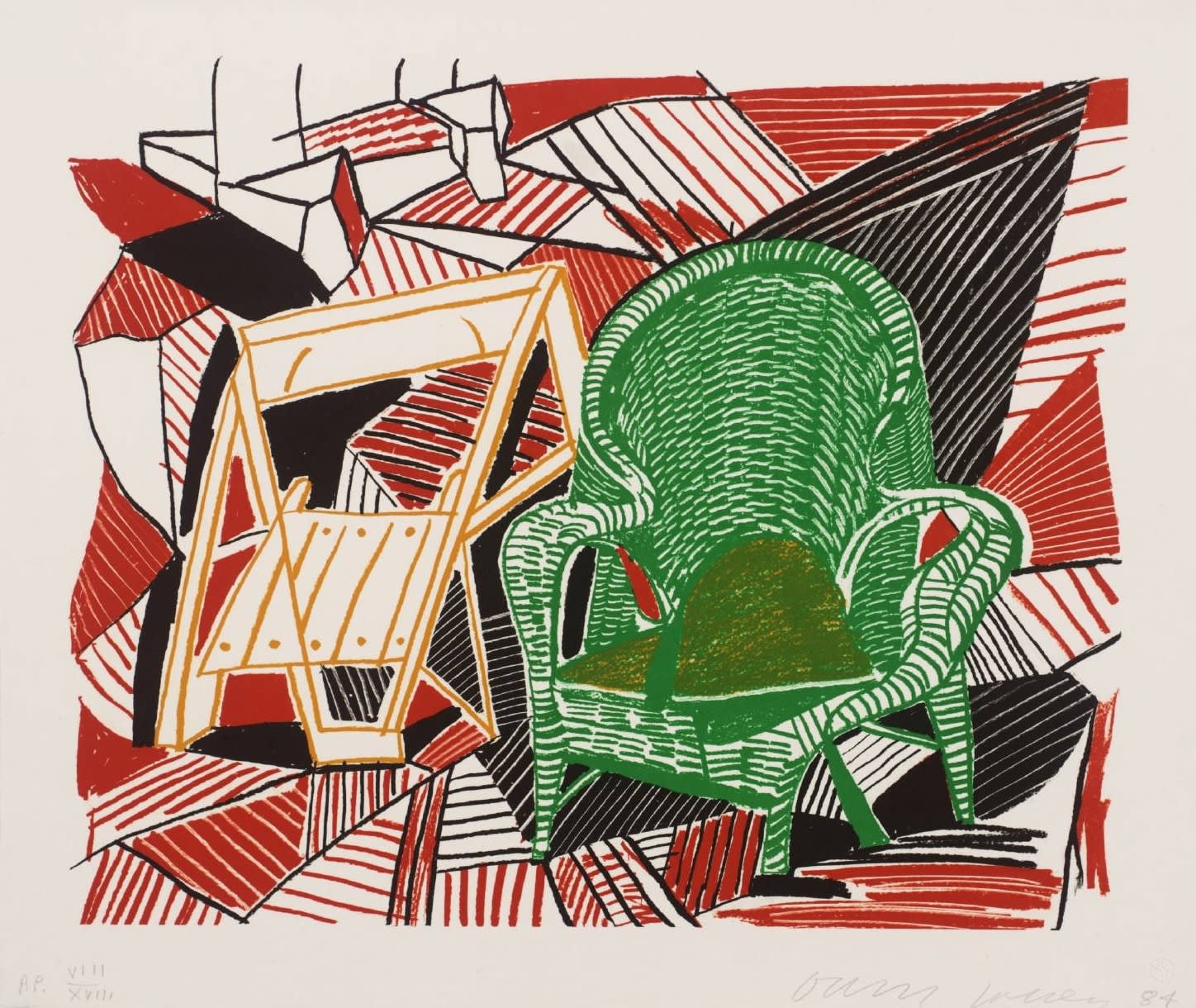 David Hockney, Two Pembroke Studio Chairs, 1984