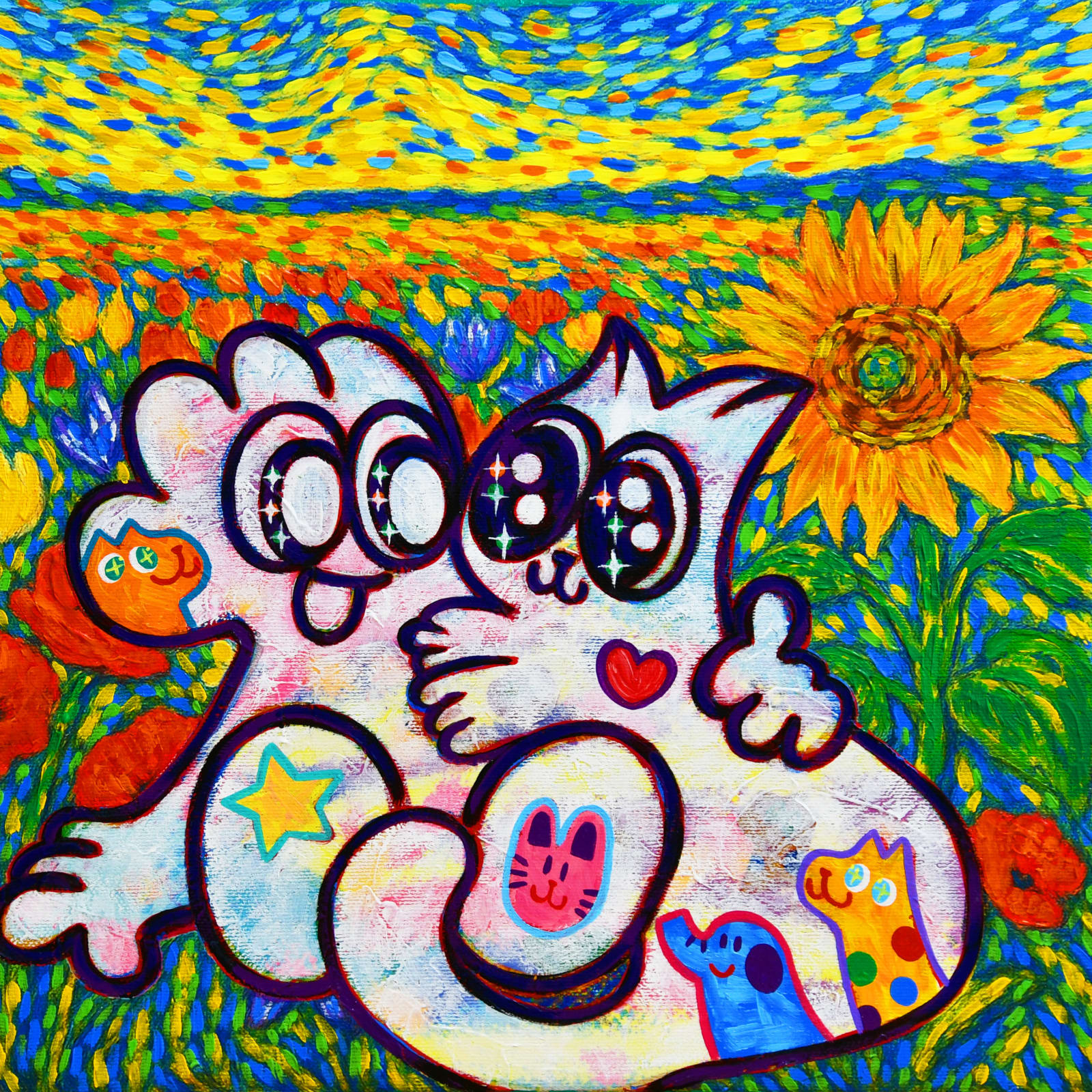 Yusuke Toda, YUM MEW with Sunflower, 2025
