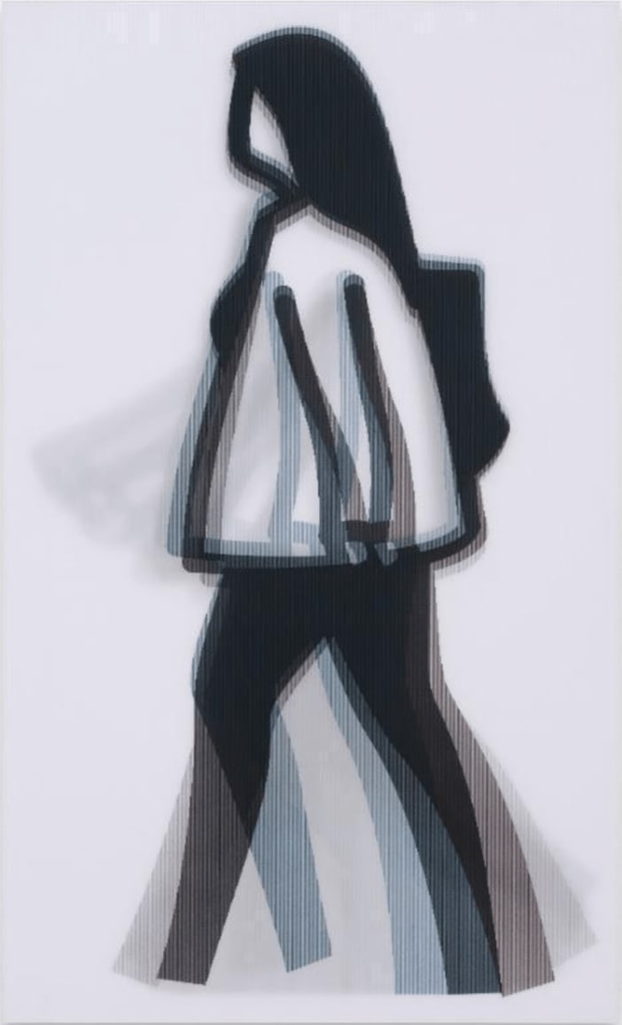 Julian Opie, Old Street Walkers: Long Hair, 2022