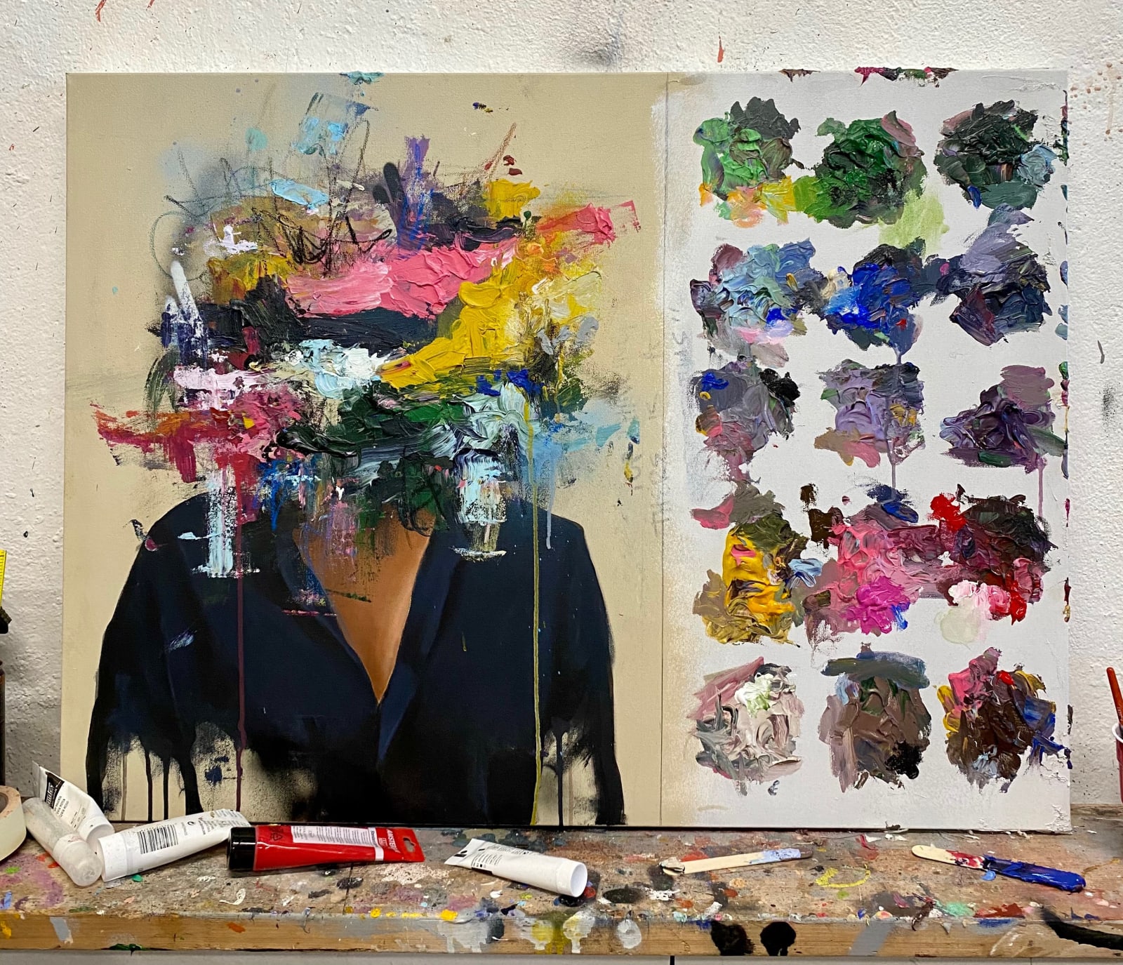 Sage Barnes, Untitled (Portrait & Palette), 2022