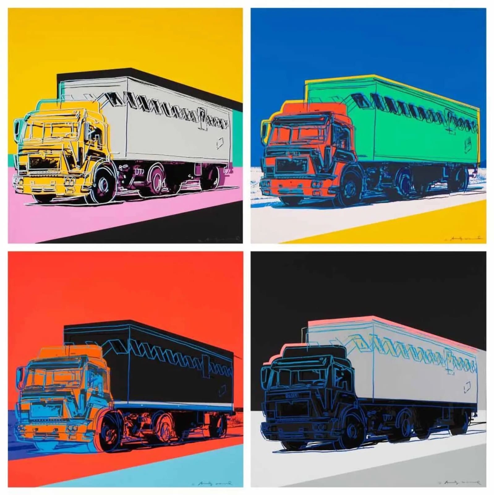 Andy Warhol, Trucks F.S. II 367-370 (Complete Portfolio), 1985